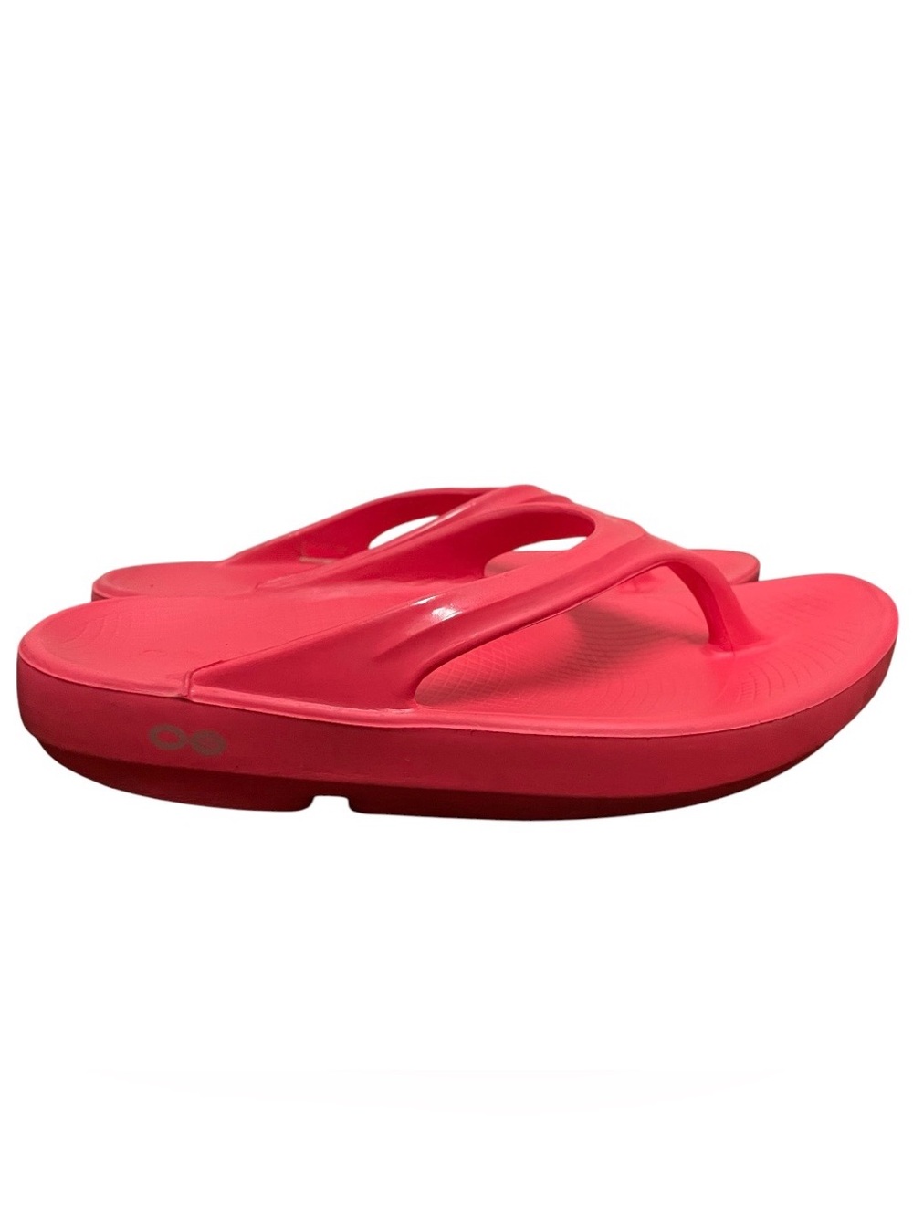 Oofos oolala flip flops neon berry